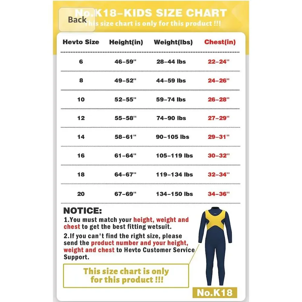 Hevto Wetsuit Kids & Youth Sz. 16 Full Shorty 3/2mm Neo. Surfing Swimming Diving
